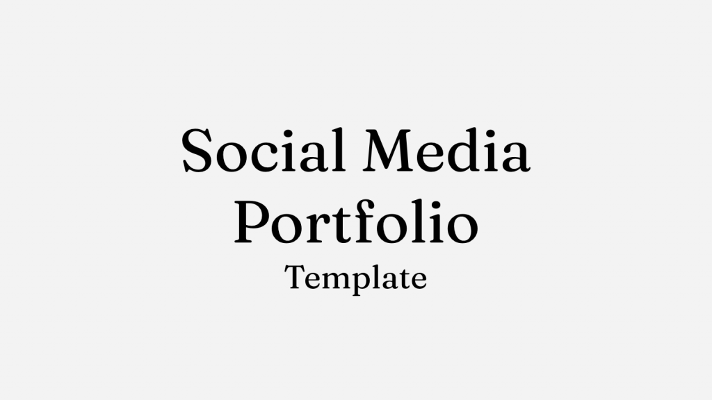 Social media portfolio template cover
