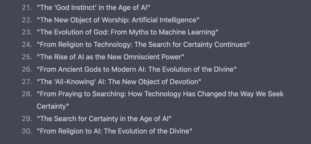 Unlike God 2.0, AI is generative and more useful. Image from "Building God: The Rise of AI as the New Divine."