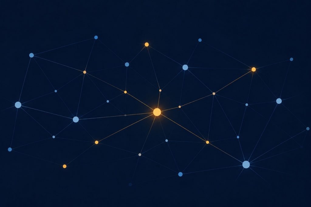 Abstract digital network on navy background Large