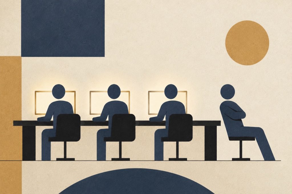 Abstract office with diverse engagement levels