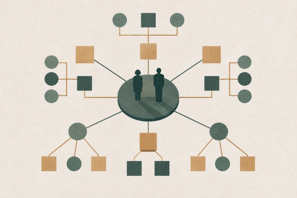 Abstract organisational network diagram