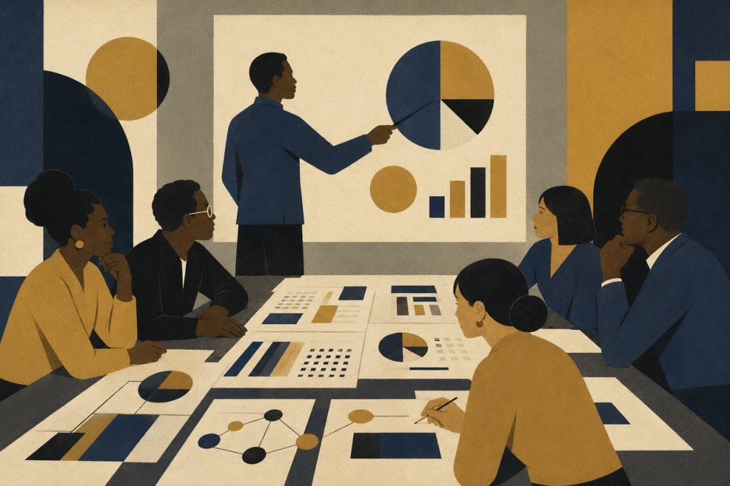 Geometric meeting room presentation