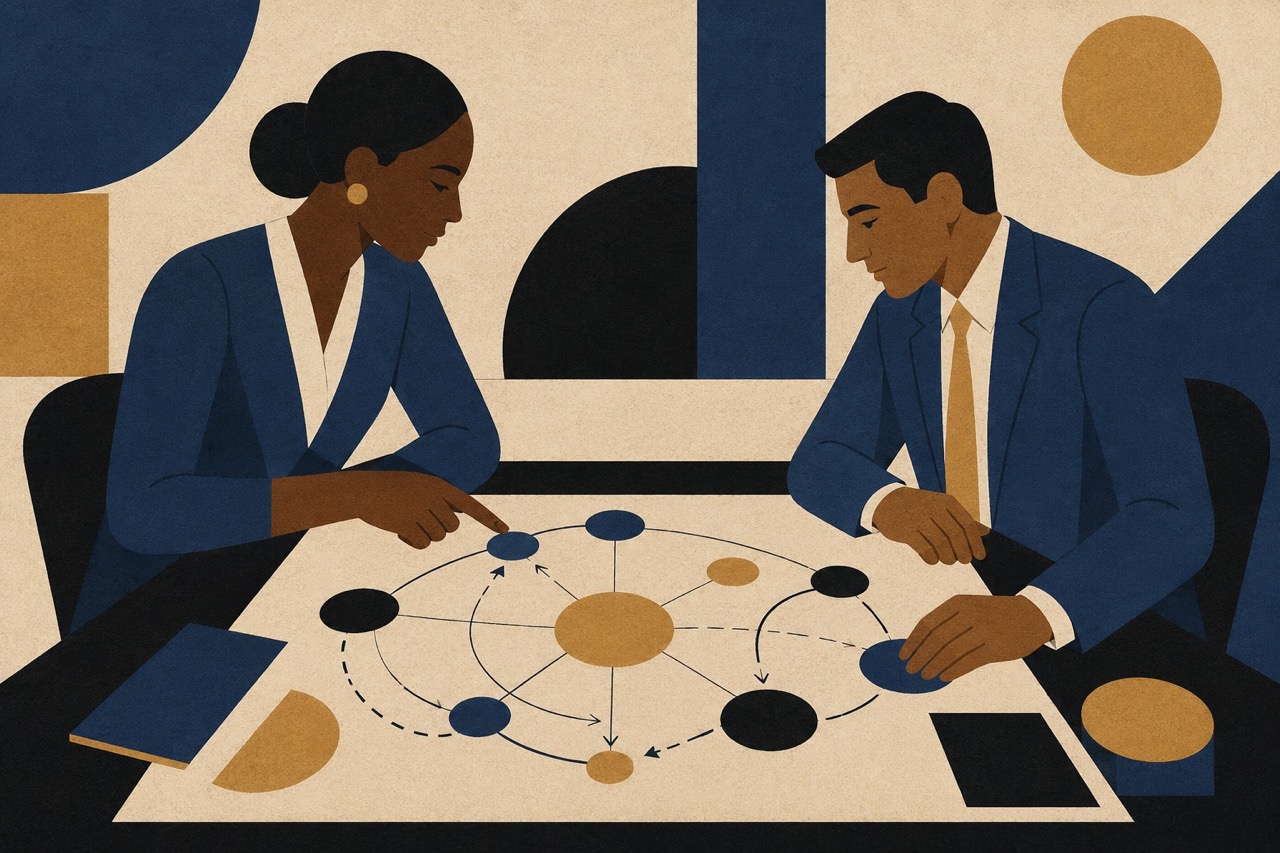 Professional collaboration in modern office setting