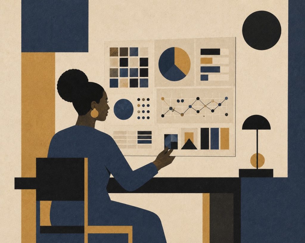 Studying data through geometric design