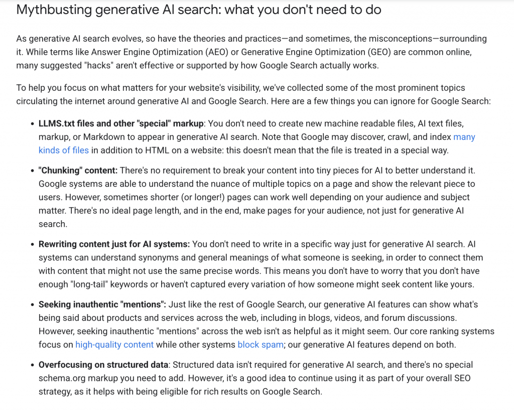 Google AEO myths busted